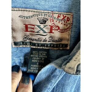 Express long sleeve denim button down shirt, women's size S